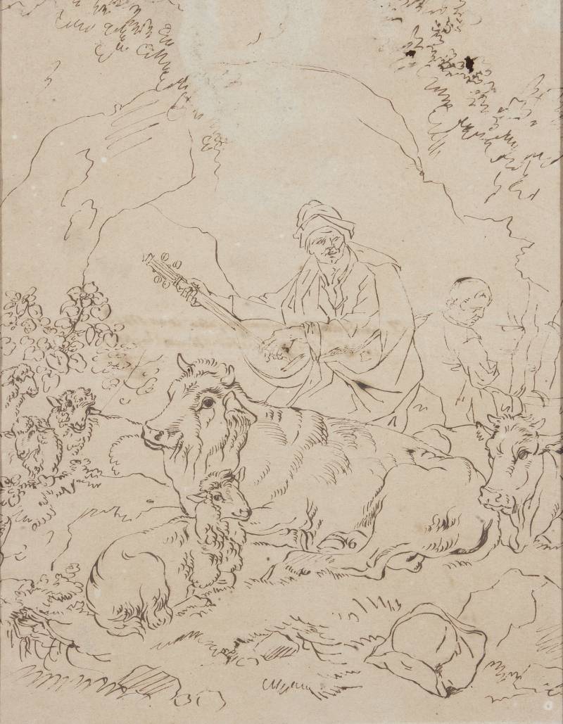 Francesco Londonio (Milano, 1723–1783), Figure in paesaggio agreste con armenti