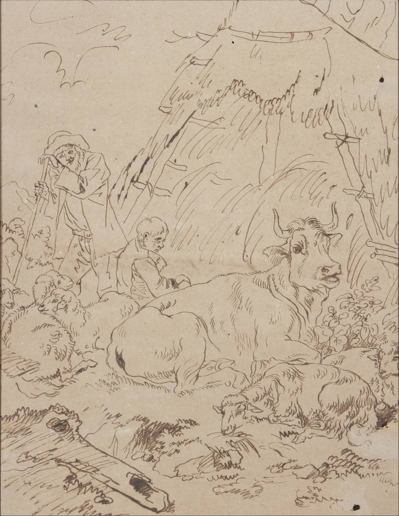 Francesco Londonio (Milano, 1723–1783), Figure in paesaggio agreste con armenti