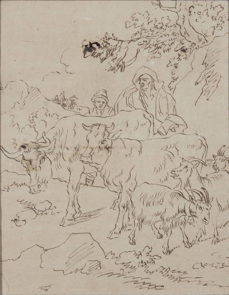 Francesco Londonio (Milano, 1723–1783), Figure in paesaggio agreste con armenti