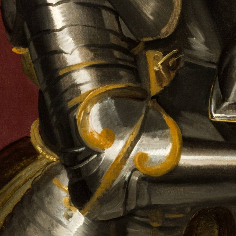 Bartolomeo Passerotti (Bologna, 1529 – 1592), Ritratto di condottiero di casa Legnani in armi con paggio