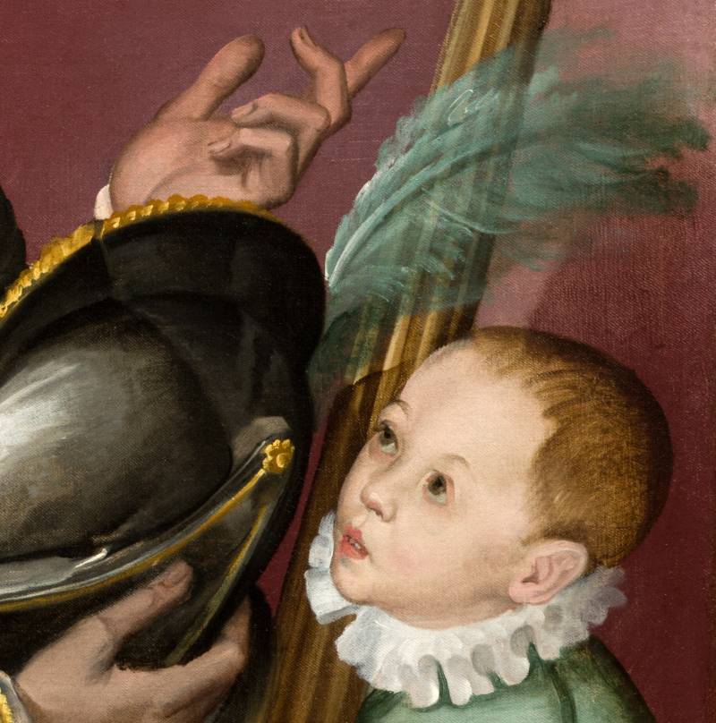 Bartolomeo Passerotti (Bologna, 1529 – 1592), Ritratto di condottiero di casa Legnani in armi con paggio