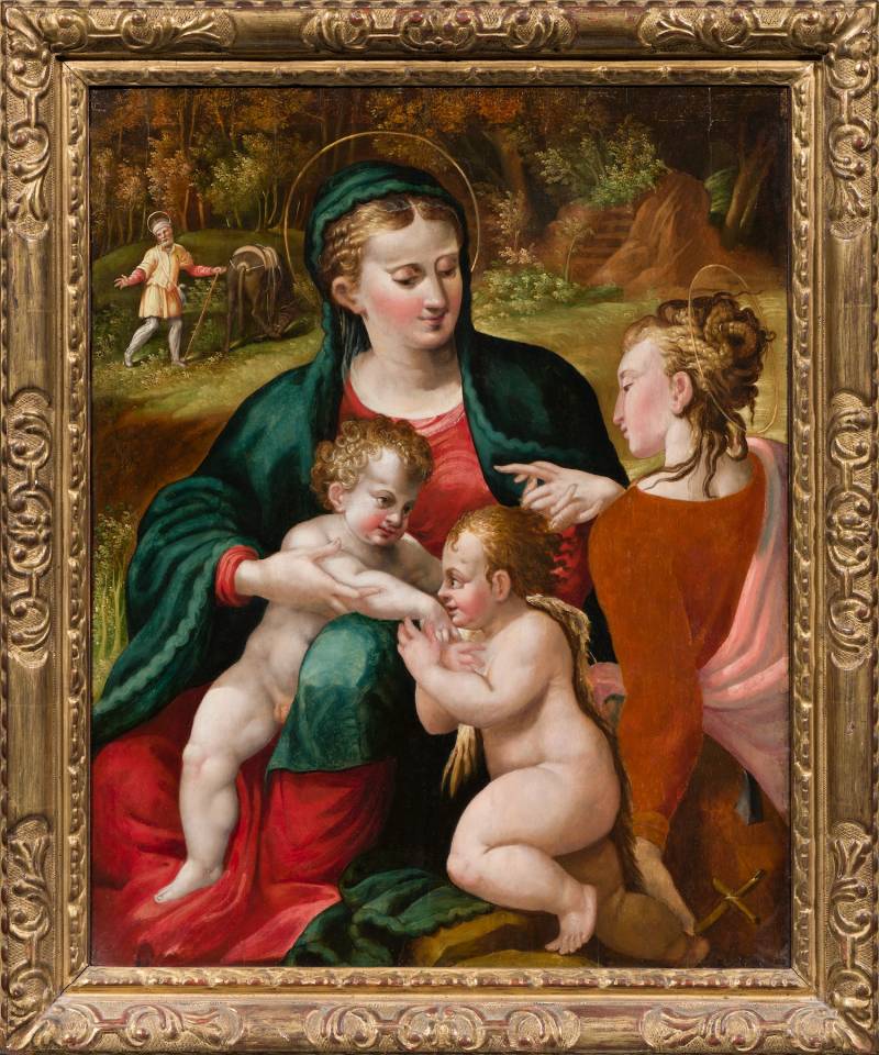 Francesco Maria Bastardi (Modena, notizie nel 1558), Riposo durante la fuga in Egitto coi santi Giovannino e Caterina d’Alessandria