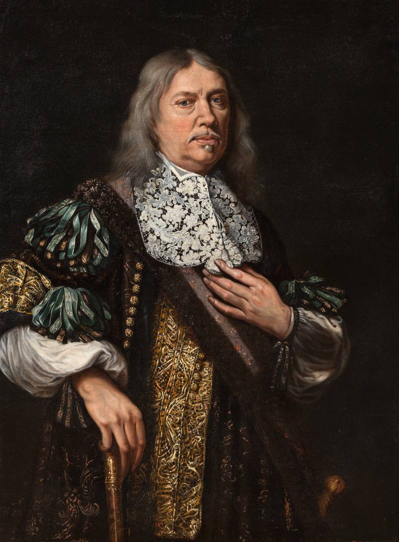 Benedetto Gennari (Cento, 1633 – 1715), Ritratto di gentiluomo con bastone 