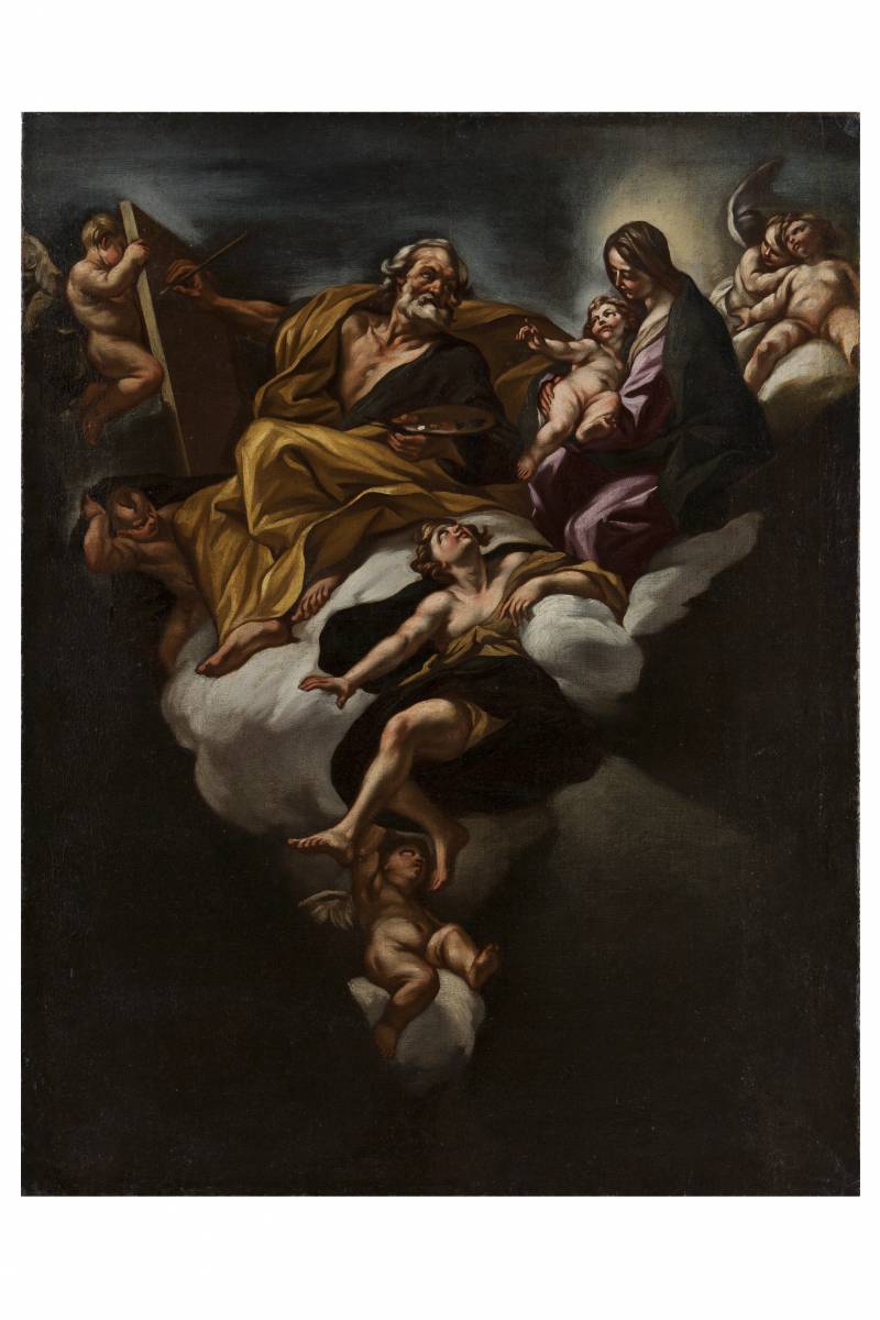 Giovan Battista Beinaschi  (Fossano?, 1634/1636 – Napoli, 1688), San Luca dipinge la Vergine col Bambino