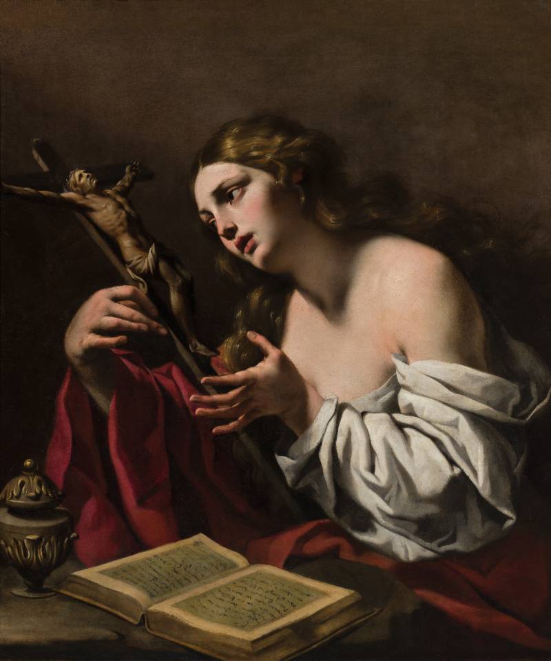 Luca Ferrari, detto Luca da Reggio (Reggio Emilia, 1605 – Padova, 1654), La Maddalena in adorazione del Crocifisso