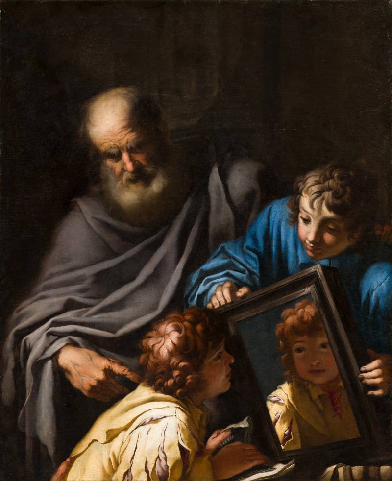 Antonio Zanchi (Este 1631-Venezia 1722), Socrate insegna ai giovani la conoscenza di s&egrave;